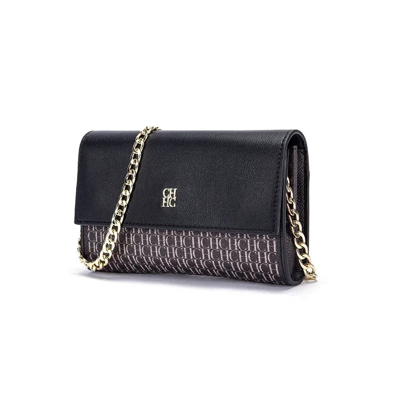 Letter Print Chain Shoulder Bag