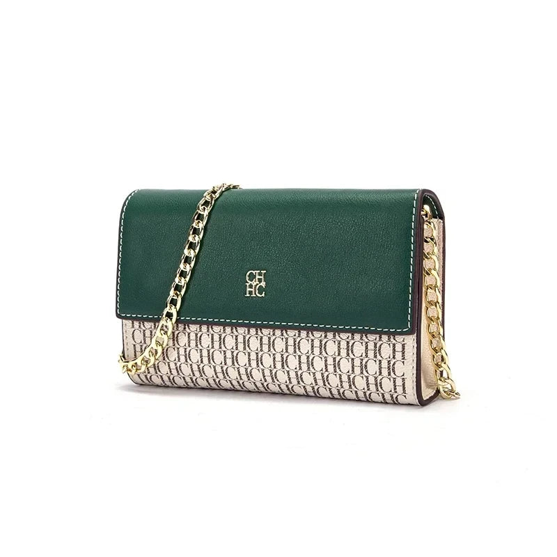 Letter Print Chain Shoulder Bag