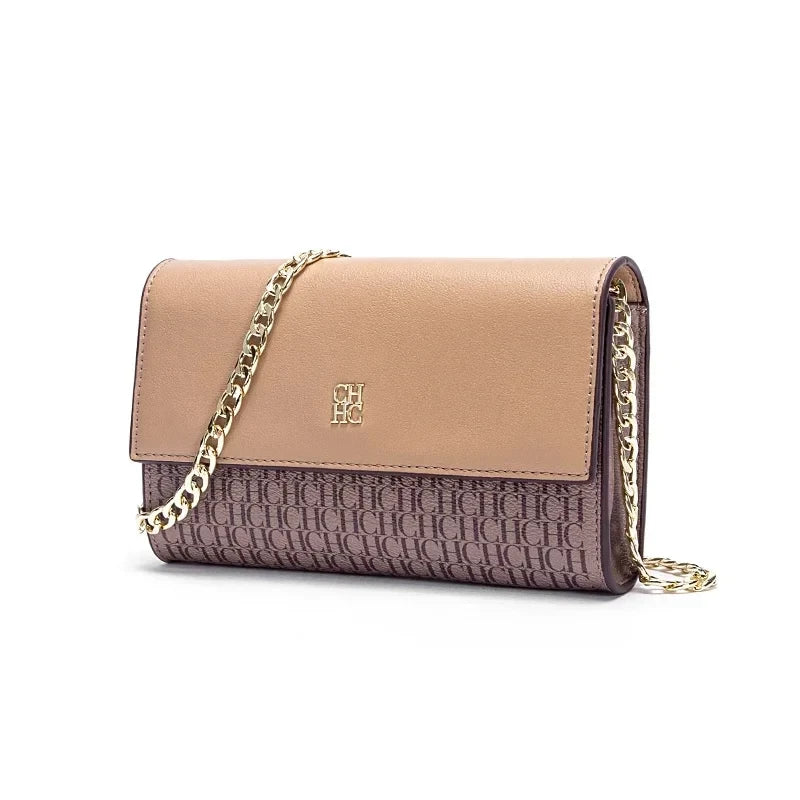 Letter Print Chain Shoulder Bag