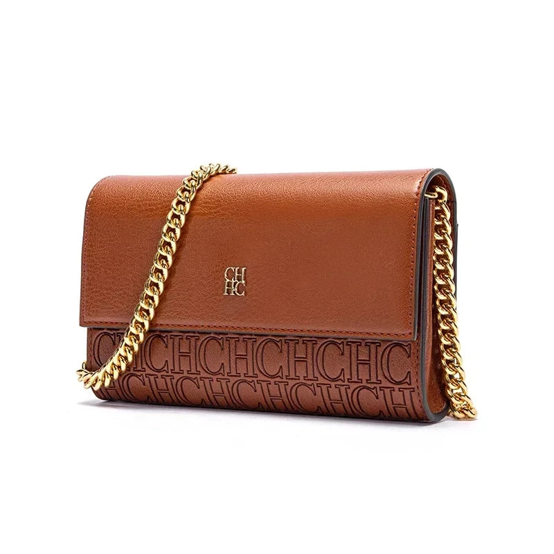 Letter Print Chain Shoulder Bag