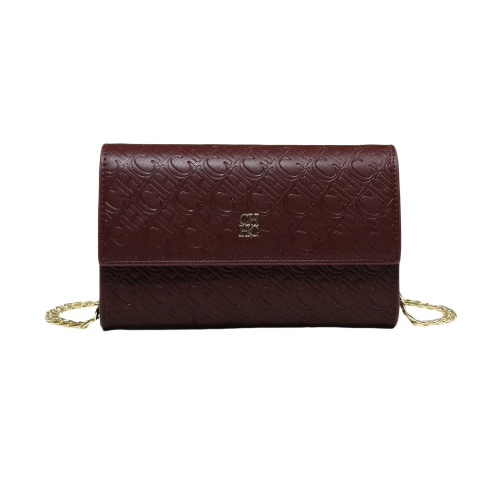 Letter Print Chain Shoulder Bag