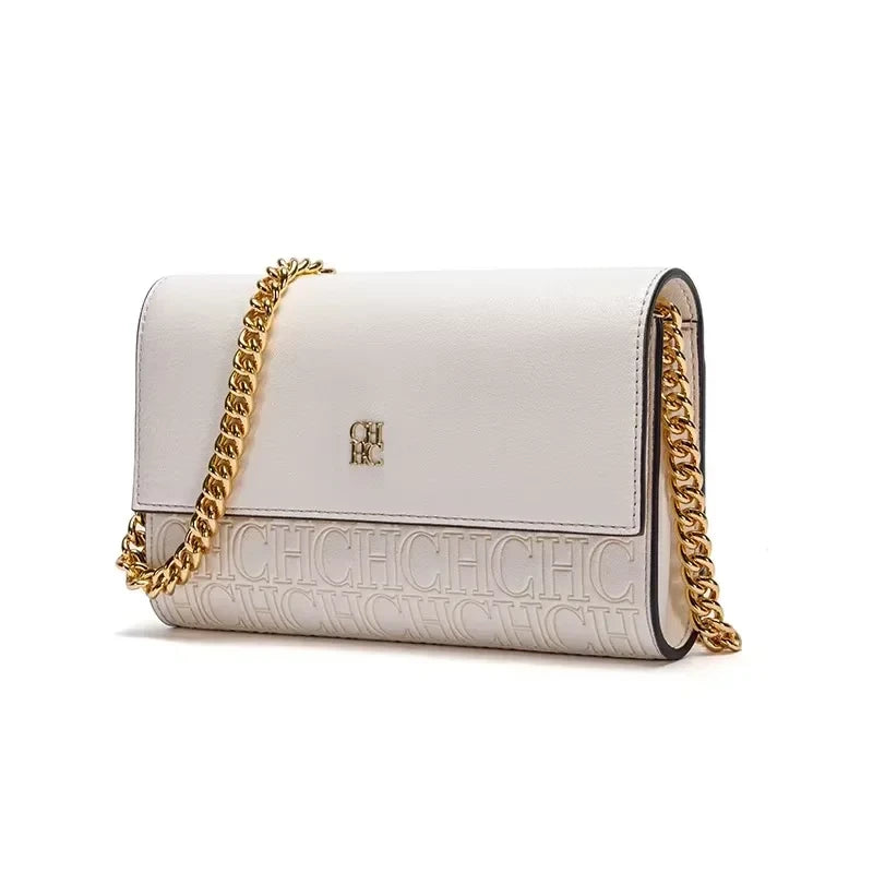 Letter Print Chain Shoulder Bag