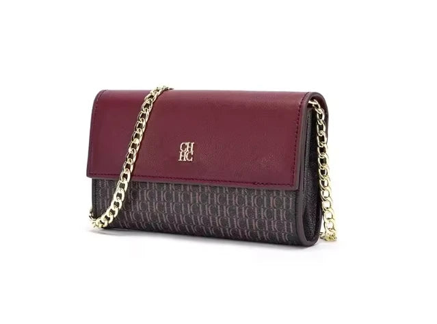 Letter Print Chain Shoulder Bag