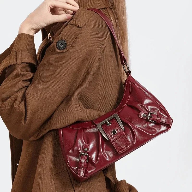Retro Pleated Hobo Bag