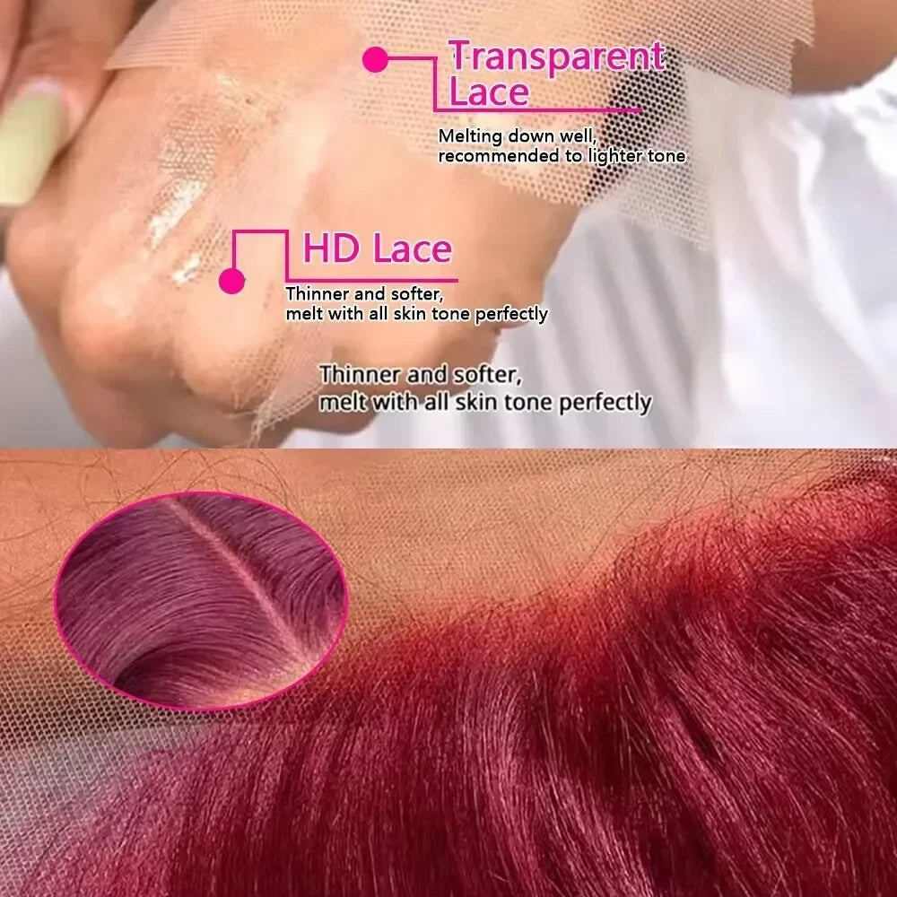 Burgundy HD Lace Front Wig