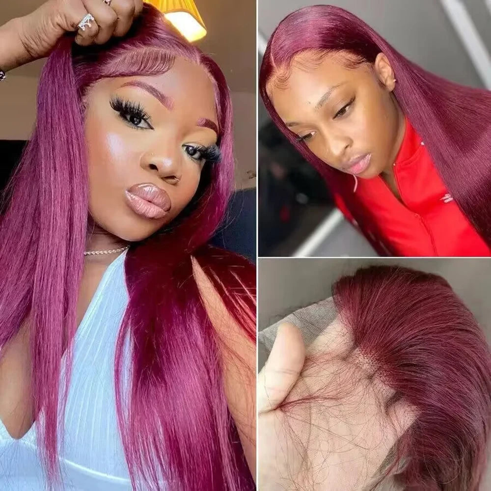 Burgundy HD Lace Front Wig