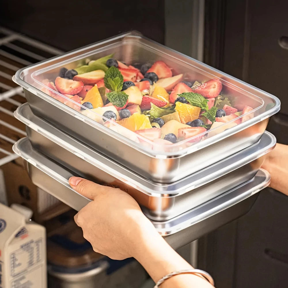 3-Piece Stainless Steel Food Containers