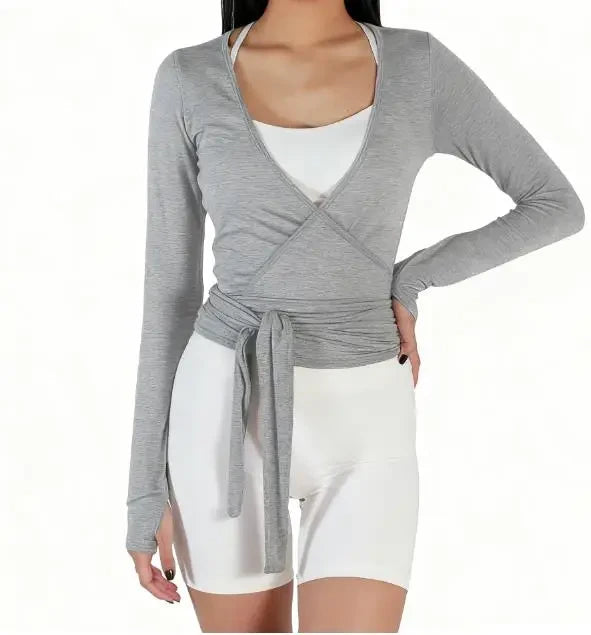 Wrap Crop Top with Thumb Holes