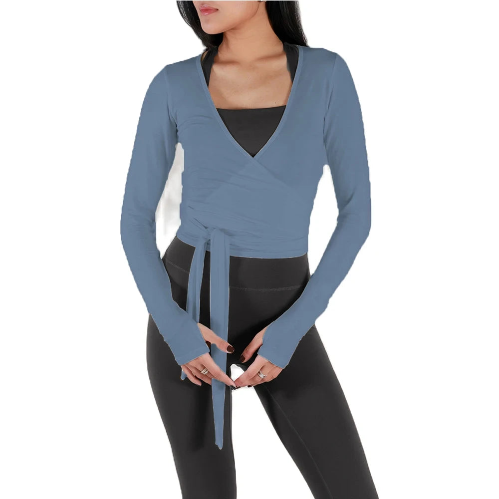 Wrap Crop Top with Thumb Holes