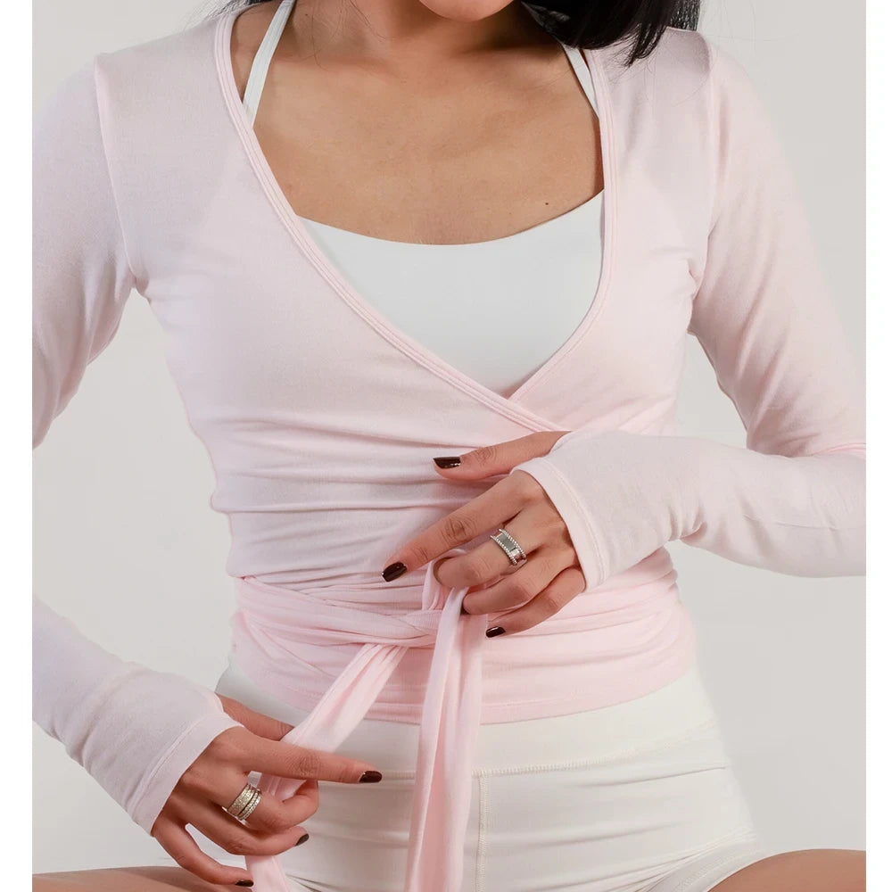 Wrap Crop Top with Thumb Holes