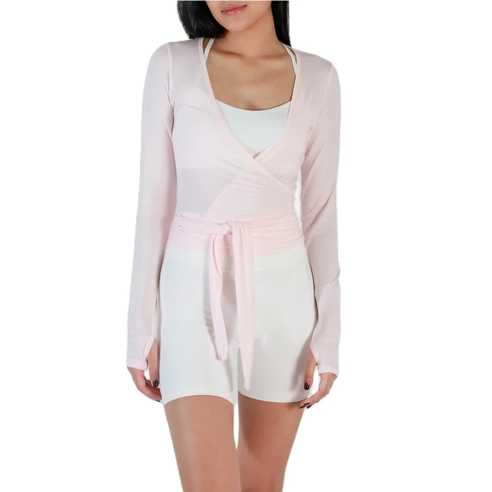 Wrap Crop Top with Thumb Holes