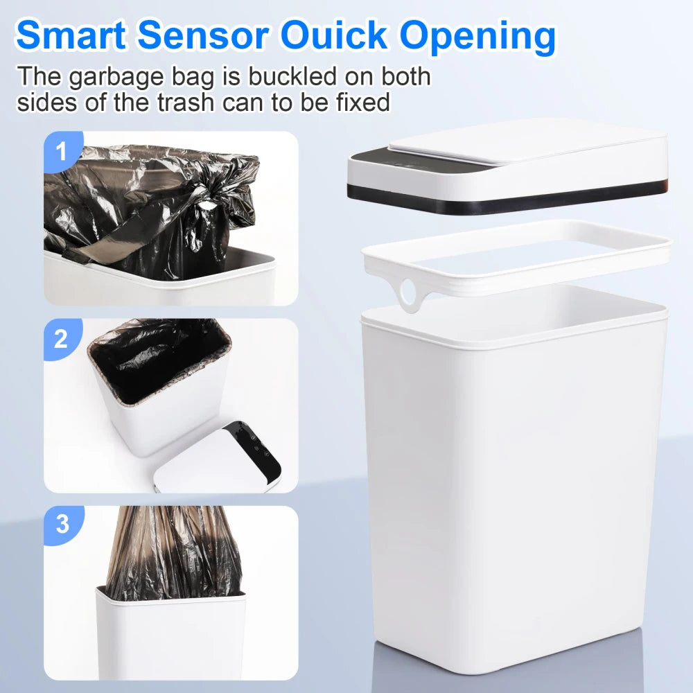 2 Pack 12L Slim Trash Cans