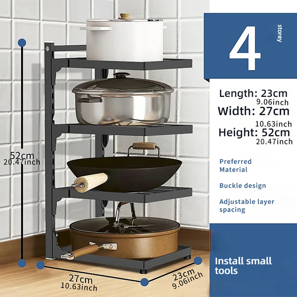 Adjustable Pot Rack 2-4 Tiers