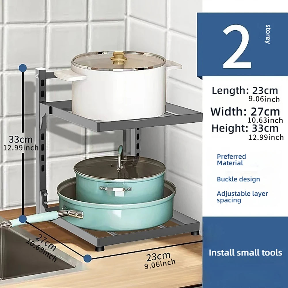 Adjustable Pot Rack 2-4 Tiers